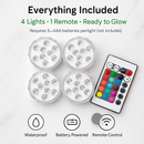 Submersible RGB LED Lights 4-Pack for Vases & Aquariums by LJGDeals