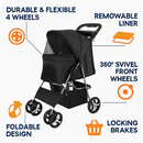 Pet Stroller Foldable Carrier with Storage Basket by LJGDeals