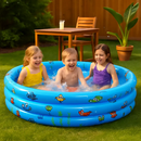51x13” Inflatable Swimming Pool Blow Up Family Pool For 3 Kids Foldable Swim Ball Pool Center w/ 4 Valves Bottom Water Drain Plug For Indoor Backyard by LJGDeals