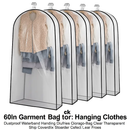 5 Pack 60In Garment Bag for Hanging Clothes Dustproof Waterproof Hanging Clothes Storage Bag Clear Transparent Suits Cover for Sweater Jacket Coat Dre by LJGDeals