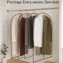 5 Pack 60In Garment Bag for Hanging Clothes Dustproof Waterproof Hanging Clothes Storage Bag Clear Transparent Suits Cover for Sweater Jacket Coat Dre by LJGDeals
