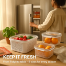 Fruit & Vegetable Storage Containers with Drain Basket by LJGDeals