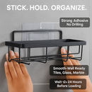 5 Pack Shower Caddy Shelves with 18 Inbuilt Hooks Rustproof Wall-Mounted Storage Shelves for Bathroom Dorm Kitchen Adhesive Bathroom Organizer for Sha by LJGDeals