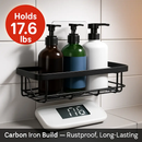 5 Pack Shower Caddy Shelves with 18 Inbuilt Hooks Rustproof Wall-Mounted Storage Shelves for Bathroom Dorm Kitchen Adhesive Bathroom Organizer for Sha by LJGDeals