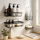 5 Pack Shower Caddy Shelves with 18 Inbuilt Hooks Rustproof Wall-Mounted Storage Shelves for Bathroom Dorm Kitchen Adhesive Bathroom Organizer for Sha by LJGDeals