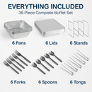 Disposable Chafing Dish Buffet Set with Pans, Lids & Stands by LJGDeals