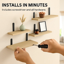 Floating Wall Shelves with Brackets - 6 Sets for Living Room by LJGDeals