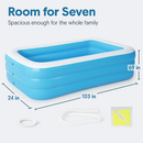 Inflatable Swimming Pool for Family: Large Kids & Adults by LJGDeals