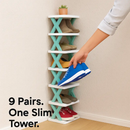 9Tier Narrow Entryway Shoe Rack Plastic Vertical Shoe Organizer Space Saving Free Standing Shoes Storage Shelf Closet Hallway by LJGDeals