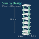 9Tier Narrow Entryway Shoe Rack Plastic Vertical Shoe Organizer Space Saving Free Standing Shoes Storage Shelf Closet Hallway by LJGDeals