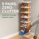 9Tier Narrow Entryway Shoe Rack Plastic Vertical Shoe Organizer Space Saving Free Standing Shoes Storage Shelf Closet Hallway by LJGDeals