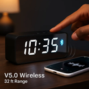 Mirror Digital Alarm Clock with Wireless Speaker FM Radio by LJGDeals