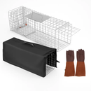 31x12x11” Folding Live Animal Trap Cage With Waterproof Cover And Gloves Humane Easy To Catch And Release Trap For Stray Cats Raccoons Squirrel Skunk by LJGDeals