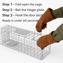 31x12x11” Folding Live Animal Trap Cage With Waterproof Cover And Gloves Humane Easy To Catch And Release Trap For Stray Cats Raccoons Squirrel Skunk by LJGDeals