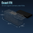 31x12x11” Folding Live Animal Trap Cage With Waterproof Cover And Gloves Humane Easy To Catch And Release Trap For Stray Cats Raccoons Squirrel Skunk by LJGDeals