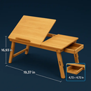 Bamboo Laptop Desk with Tilt Surface and Drawer by LJGDeals