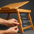 Bamboo Laptop Desk with Tilt Surface and Drawer by LJGDeals