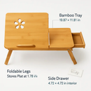 Bamboo Laptop Desk with Tilt Surface and Drawer by LJGDeals