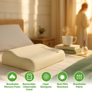 Bamboo Memory Foam Sleep Pillow Contoured Cervical Pillow by LJGDeals
