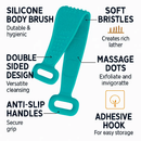 Silicone Back Scrubber Belt for Shower Scrubber - Blue by LJGDeals