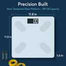 Smart Digital Scale For Body Weight High Accuracy BMI Weight Scale Full Body Composition Analysis Sync with APP 4mm Tempered Glass 397LBS Capacity LCD by LJGDeals