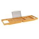 Bathtub Caddy Tray Crafted Bamboo Bath Tray Table Extendable Reading Rack Tablet Phone Holder Wine Glass Holder Shelf Desk Bathroom Spa by LJGDeals