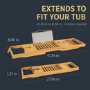 Bathtub Caddy Tray Crafted Bamboo Bath Tray Table Extendable Reading Rack Tablet Phone Holder Wine Glass Holder Shelf Desk Bathroom Spa by LJGDeals