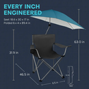 Foldable Beach Chair with Adjustable Canopy & Cup Holder by LJGDeals