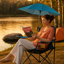 Foldable Beach Chair with Adjustable Canopy & Cup Holder by LJGDeals