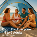 Beach Tent Outdoor Waterproof Tent Canopy for 4-6 Person with 3 Door Openings Carrying Bag UPF50+ Easy Setup for Beach Picnic Camping Hiking Adventure by LJGDeals