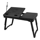 Foldable Laptop Table Bed Notebook Desk w/Cooling Fan Mouse Board LED light 4 x USB Ports Breakfast Snacking Tray with Storage Groove For Home Office by LJGDeals
