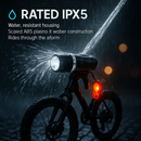 Bike Front and Rear Light Set for Secure Handlebar Mounting by LJGDeals