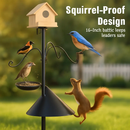 94Inch Squirrel Proof Bird Feeder Pole Heavy-Duty Bird House Pole Outdoor Bird Feeding Station with 5 Adjustable Heights 4 Shepherd Hooks Top & Side by LJGDeals