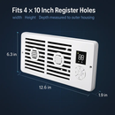 Register Booster Fan Smart AC Vent Booster Fan Fits 4" x 10" Register Holes with 3 Modes 10 Speeds 2H/4H Timer LCD Screen 2 Scent Diffuser Slots Remot by LJGDeals