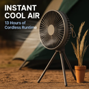 Portable Camping Fan with 3 Speeds and Rechargeable Battery by LJGDeals
