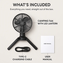 Portable Camping Fan with LED Light and Lantern by LJGDeals