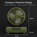 Oscillating Camping Fan with Flashlight, Remote Control by LJGDeals