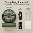 Oscillating Camping Fan with Flashlight, Remote Control by LJGDeals