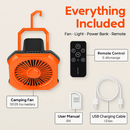 Portable Camping Lantern Fan with Rechargeable Battery by LJGDeals