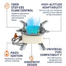 Five-Head Windproof Camping Stove with Piezo Ignition by LJGDeals