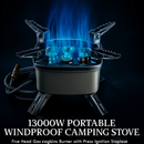 Five-Head Windproof Camping Stove with Piezo Ignition by LJGDeals
