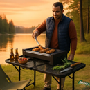 Foldable Camping Table with Dual Side Trays for Outdoors by LJGDeals