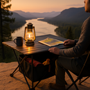 Foldable Camping Table with Storage Basket by LJGDeals