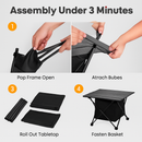 Foldable Camping Table with Storage Basket by LJGDeals