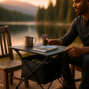Foldable Camping Table with Storage Basket by LJGDeals