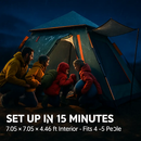 Camping Tent for 4-5 People – Foldable Waterproof by LJGDeals