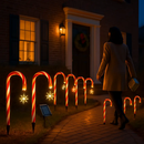 Candy Cane Christmas Lights with 12 Candies by LJGDeals
