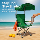 Foldable Beach Canopy Chair with Cup Holder by LJGDeals