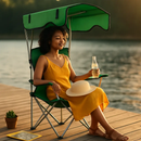 Foldable Beach Canopy Chair with Cup Holder by LJGDeals