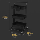 3-Tier Rolling Utility Cart with Mesh Baskets by LJGDeals